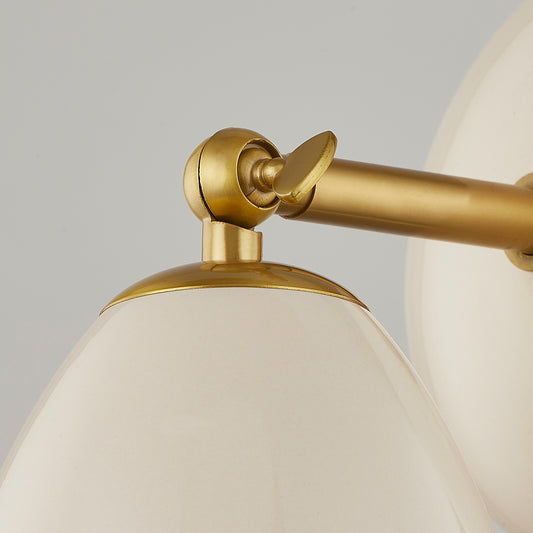 Mitzi by Hudson Valley Lighting Kirsten Wall Sconce in Aged Brass / Ceramic Cream, detail view 1