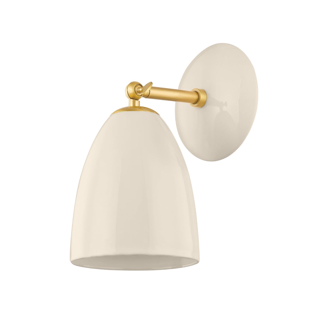 Mitzi by Hudson Valley Lighting Kirsten Wall Sconce in Aged Brass / Ceramic Cream