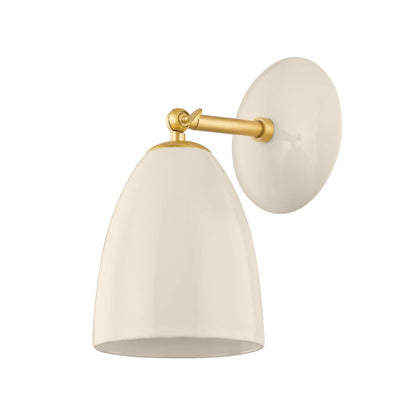 Mitzi by Hudson Valley Lighting Kirsten Wall Sconce in Aged Brass / Ceramic Cream