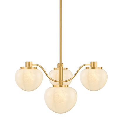 Mitzi by Hudson Valley Lighting Kristen 4-Light Chandelier in Aged Brass