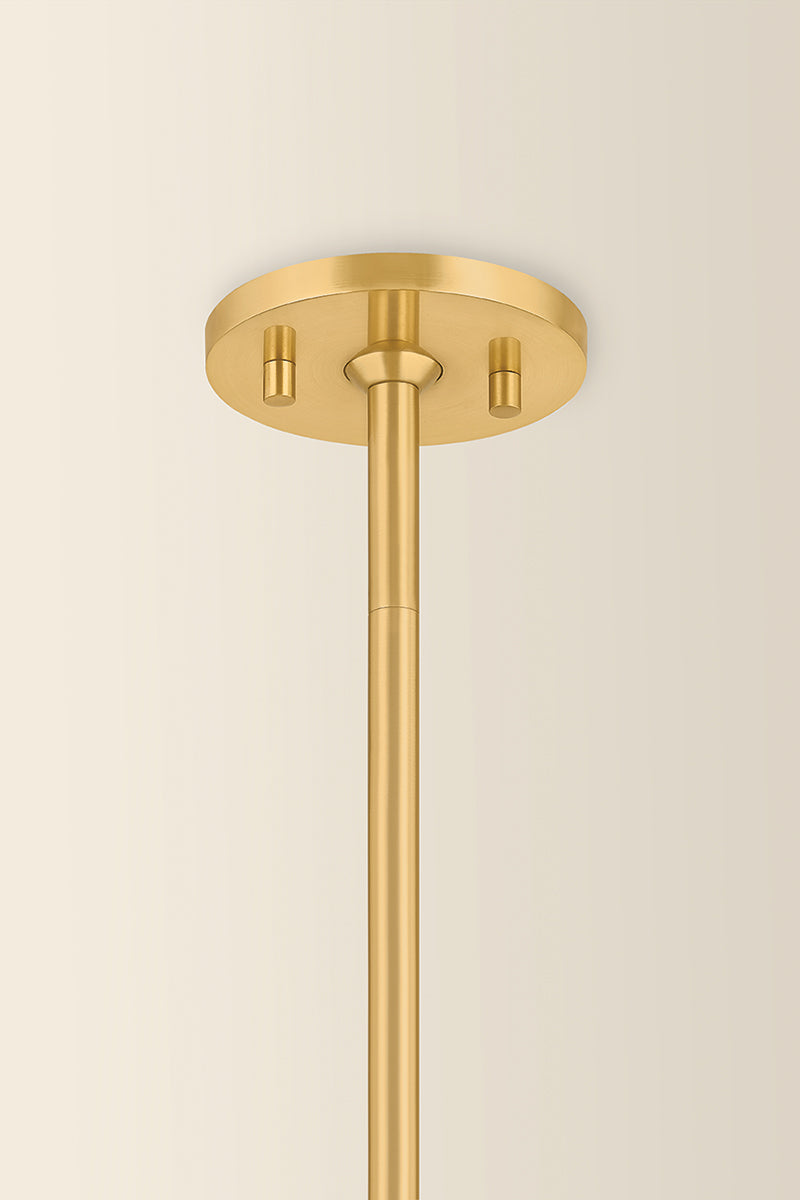 Mitzi by Hudson Valley Lighting Kristen 4-Light Chandelier in Aged Brass, detail view 1