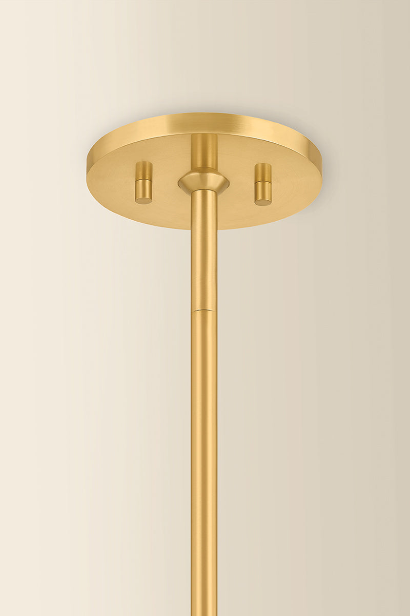 Mitzi by Hudson Valley Lighting Kristen 5-Light Chandelier in Aged Brass, detail view 1