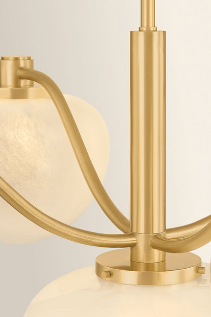 Mitzi by Hudson Valley Lighting Kristen 5-Light Chandelier in Aged Brass, detail view 3