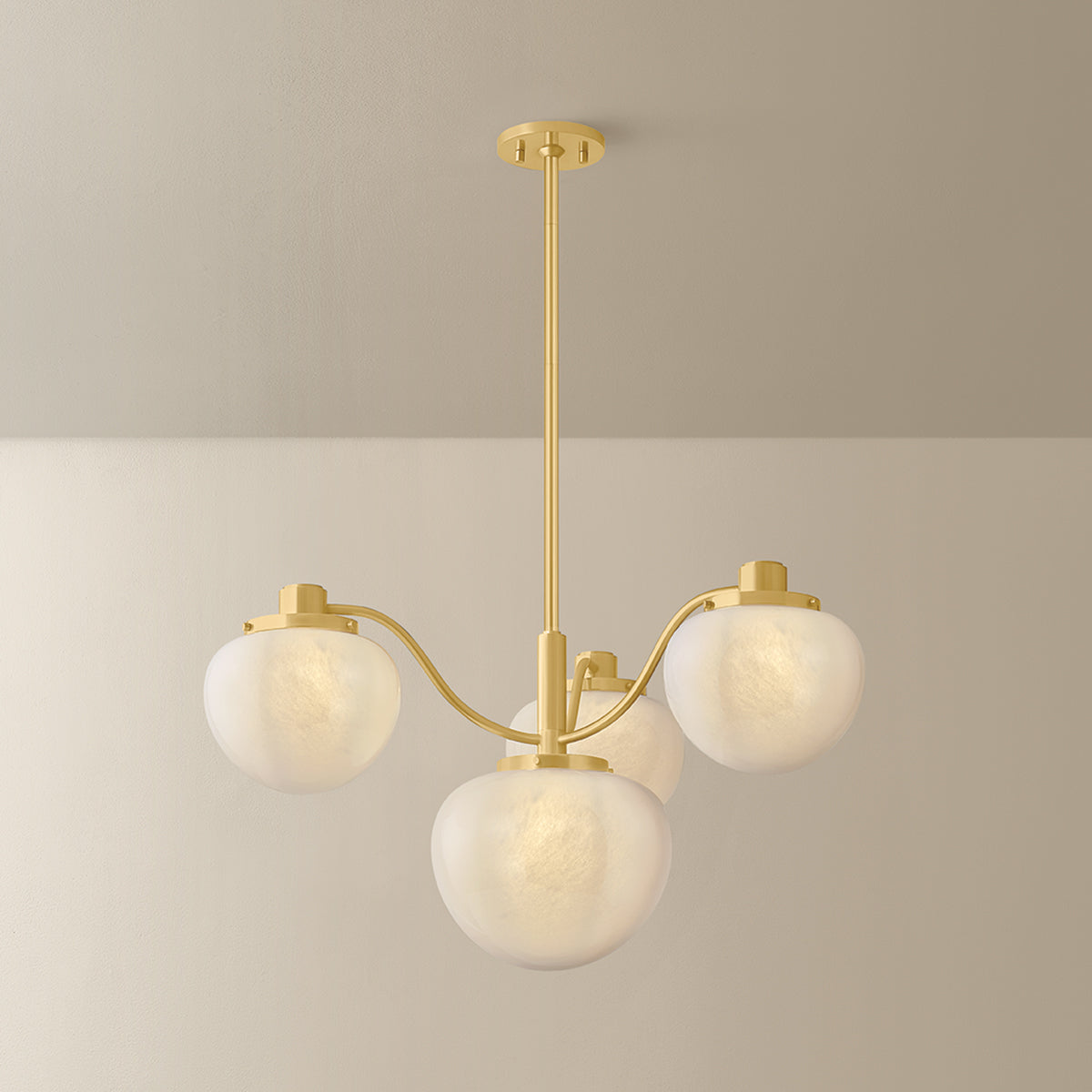 Mitzi by Hudson Valley Lighting Kristen 4-Light Chandelier in Aged Brass, detail view 4