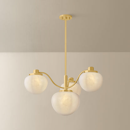 Mitzi by Hudson Valley Lighting Kristen 4-Light Chandelier in Aged Brass, detail view 4