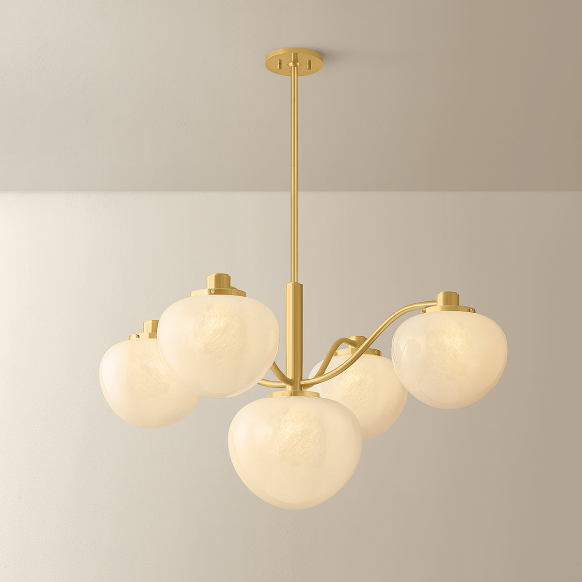 Mitzi by Hudson Valley Lighting Kristen 5-Light Chandelier in Aged Brass, detail view 4