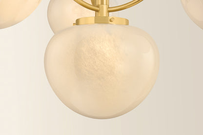 Mitzi by Hudson Valley Lighting Kristen 4-Light Chandelier in Aged Brass, detail view 6