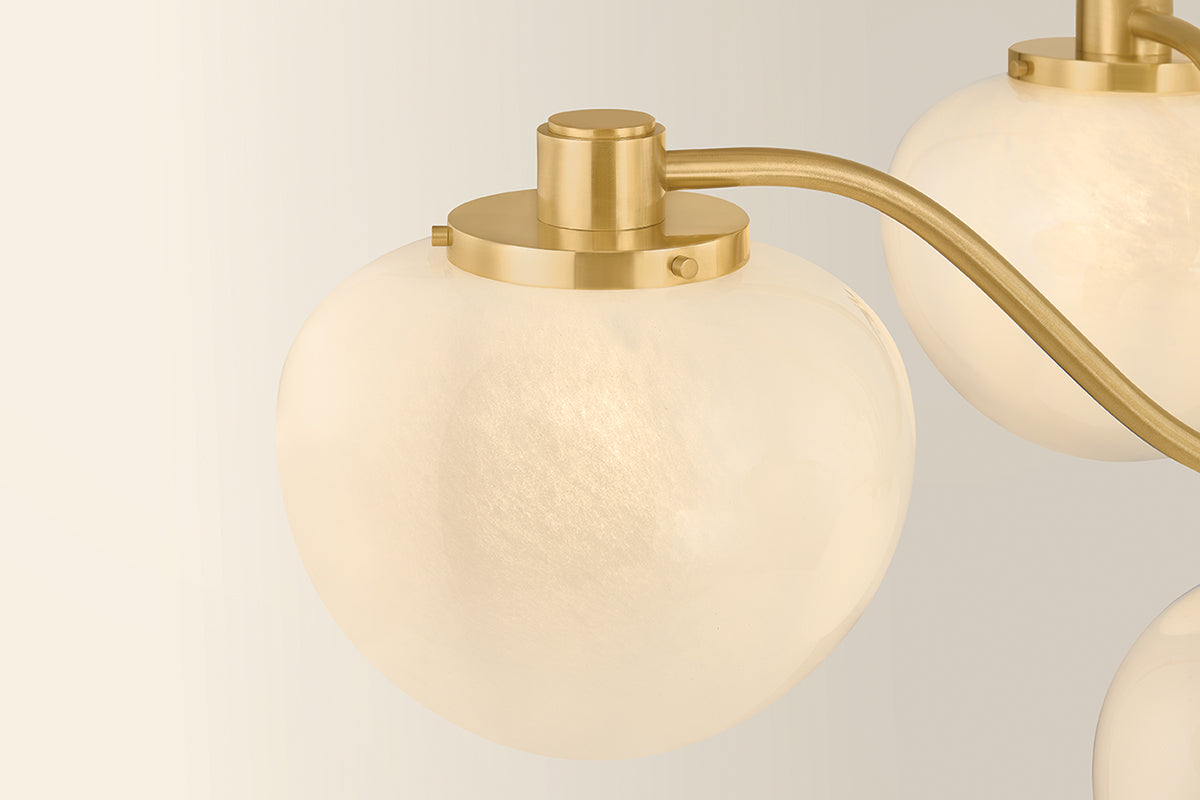 Mitzi by Hudson Valley Lighting Kristen 5-Light Chandelier in Aged Brass, detail view 6
