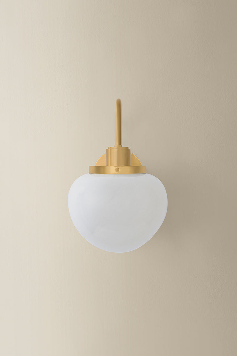 Mitzi by Hudson Valley Lighting Kristen Wall Sconce in Aged Brass, detail view 1