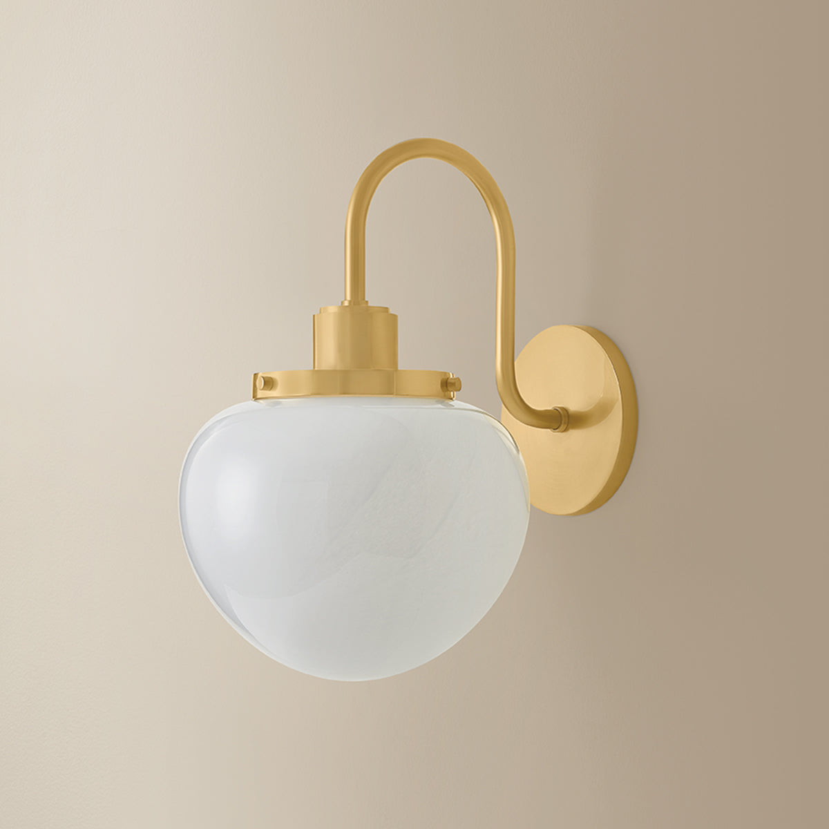 Mitzi by Hudson Valley Lighting Kristen Wall Sconce in Aged Brass, detail view 2