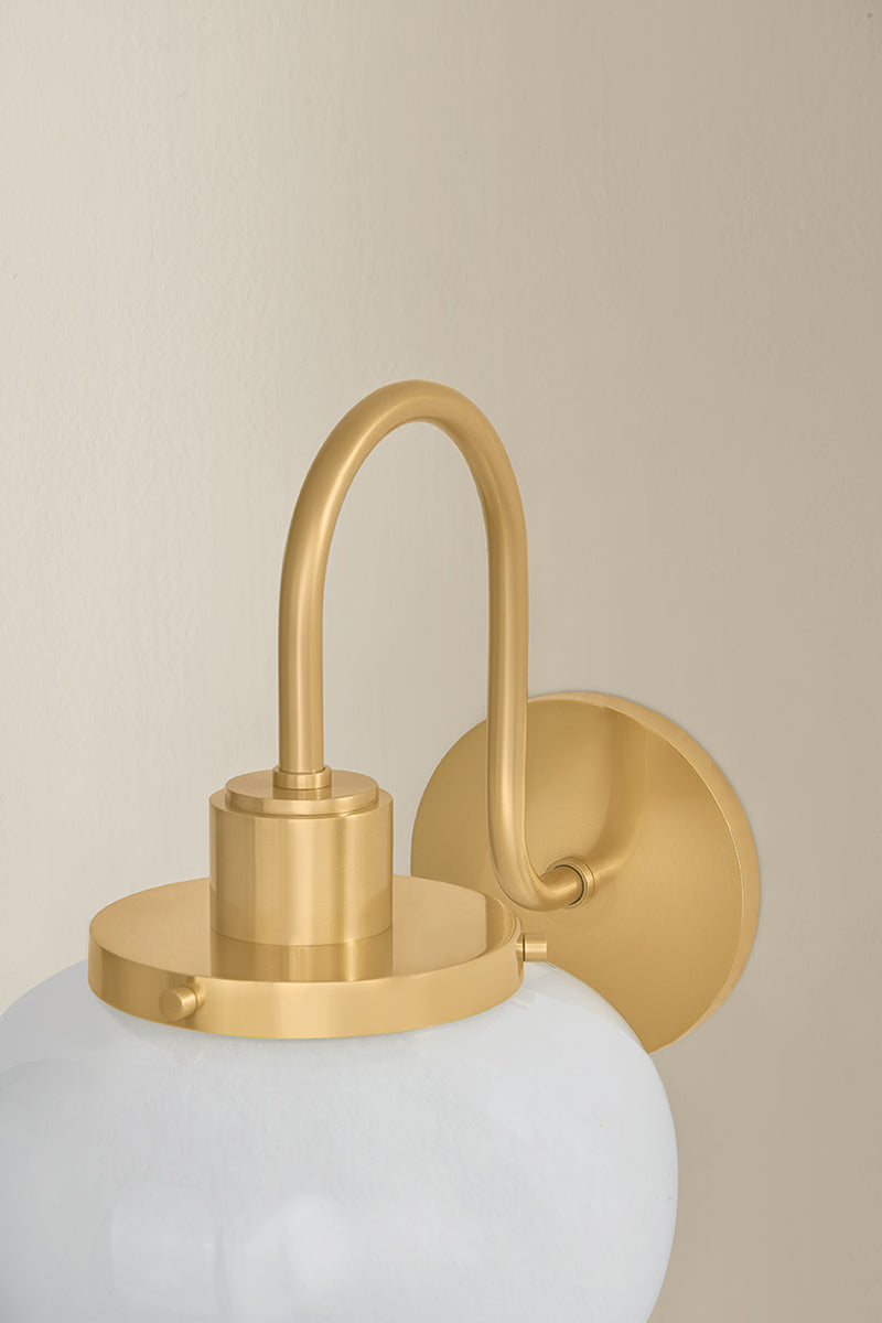 Mitzi by Hudson Valley Lighting Kristen Wall Sconce in Aged Brass, detail view 3