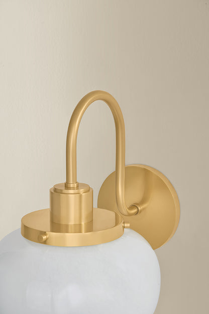 Mitzi by Hudson Valley Lighting Kristen Wall Sconce in Aged Brass, detail view 3
