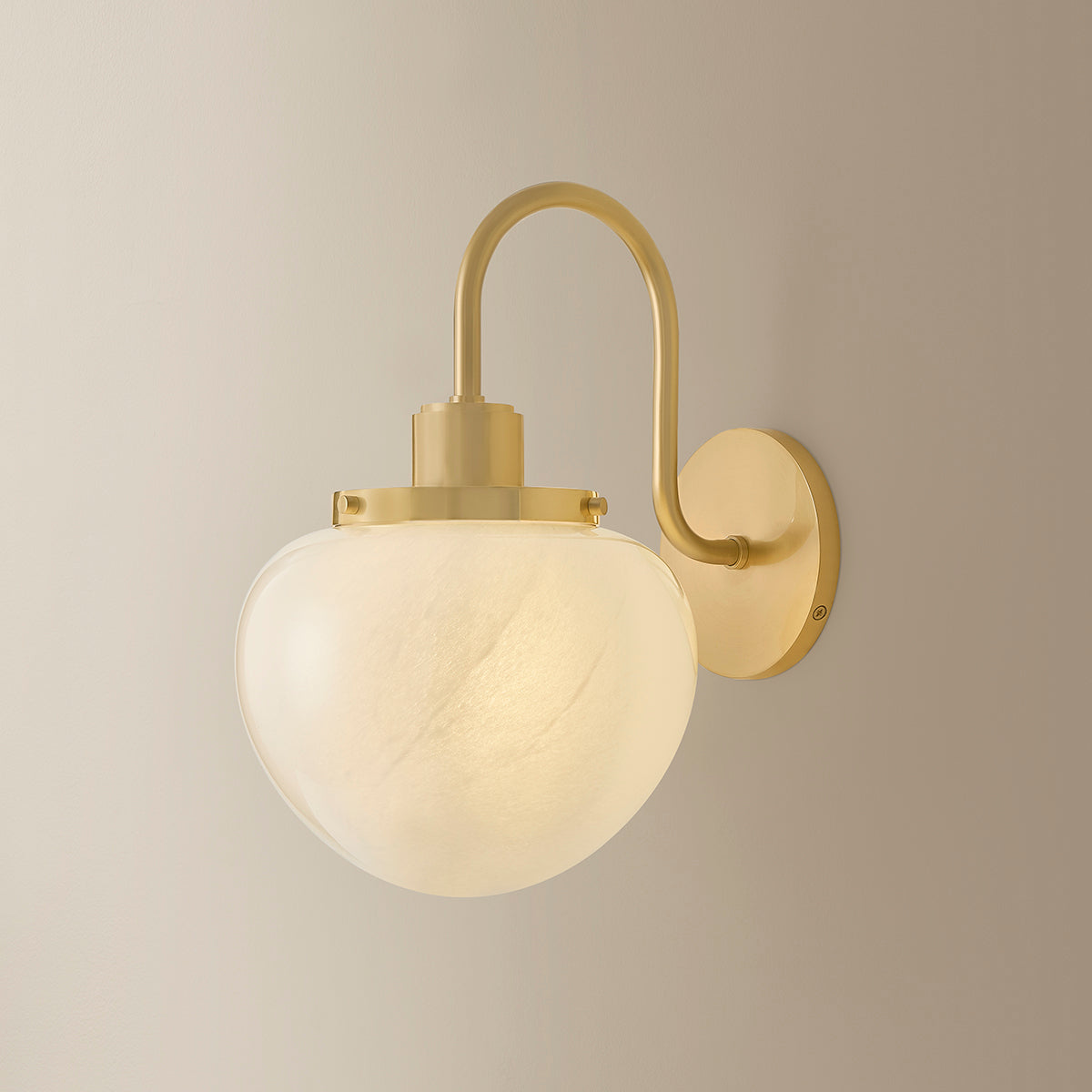 Mitzi by Hudson Valley Lighting Kristen Wall Sconce in Aged Brass, detail view 4