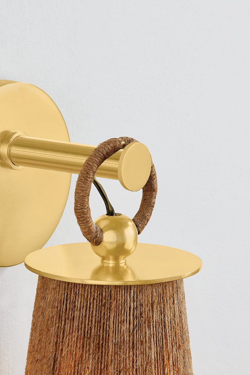 Mitzi by Hudson Valley Lighting Lauz Wall Sconce in Aged Brass, detail view 5
