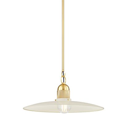 Mitzi by Hudson Valley Lighting Leanna Pendant in Aged Brass / Soft Cream