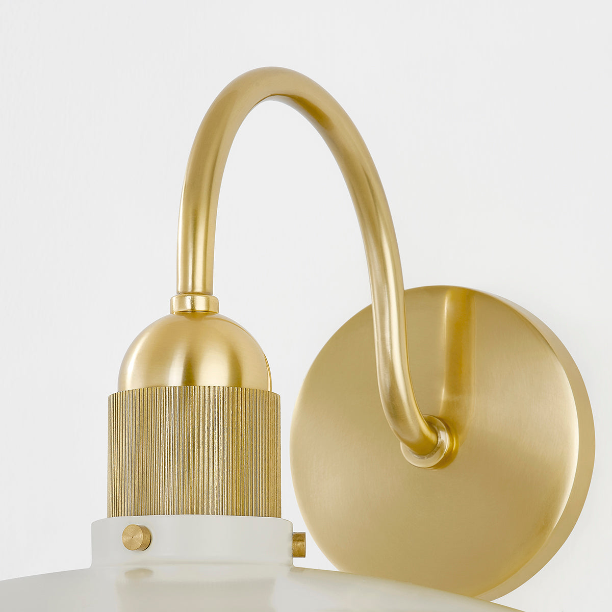 Mitzi by Hudson Valley Lighting Leanna Wall Sconce in Aged Brass / Soft Cream, detail view 2
