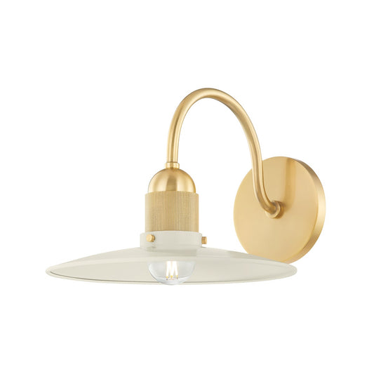 Mitzi by Hudson Valley Lighting Leanna Wall Sconce in Aged Brass / Soft Cream