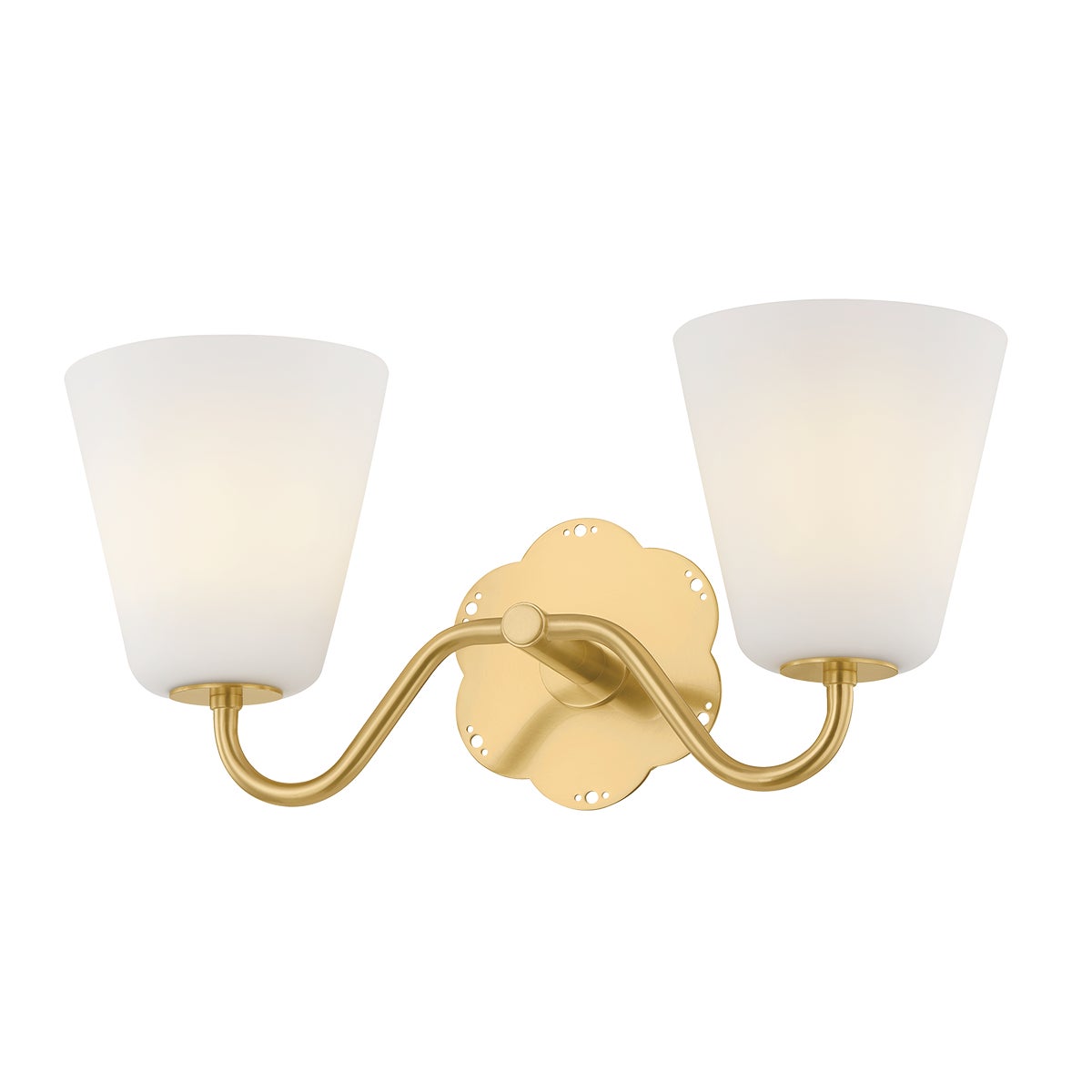 Mitzi by Hudson Valley Lighting Leonella 2-Light Vanity Light in Aged Brass