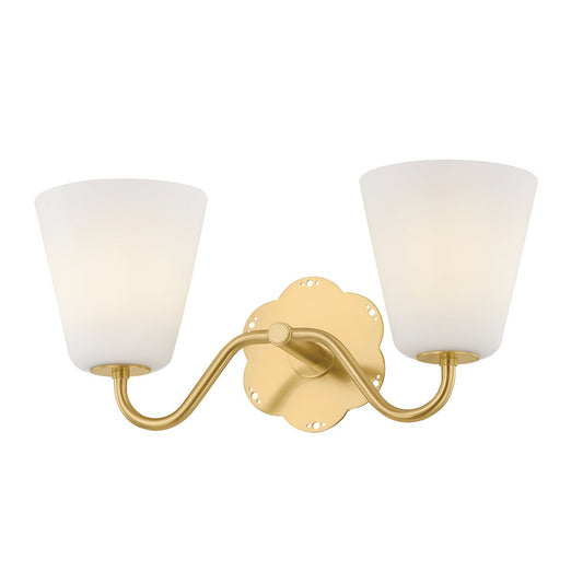 Mitzi by Hudson Valley Lighting Leonella 2-Light Vanity Light in Aged Brass