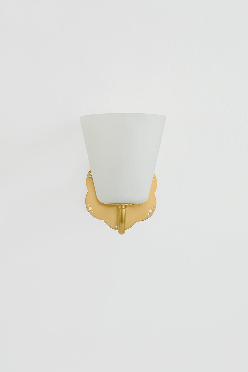 Mitzi by Hudson Valley Lighting Leonella 1-Light Vanity Light in Aged Brass, detail view 1