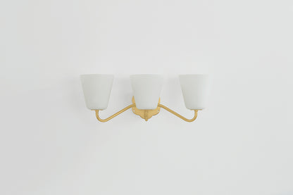 Mitzi by Hudson Valley Lighting Leonella 3-Light Vanity Light in Aged Brass, detail view 1