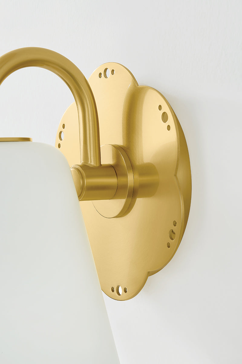 Mitzi by Hudson Valley Lighting Leonella 1-Light Vanity Light in Aged Brass, detail view 10