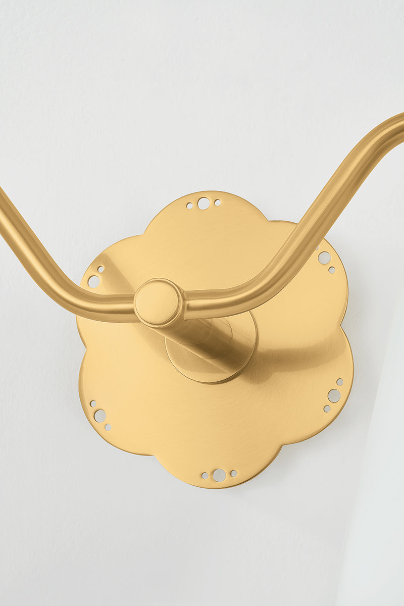 Mitzi by Hudson Valley Lighting Leonella 2-Light Vanity Light in Aged Brass, detail view 10