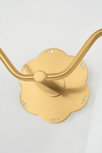 Mitzi by Hudson Valley Lighting Leonella 2-Light Vanity Light in Aged Brass, detail view 10