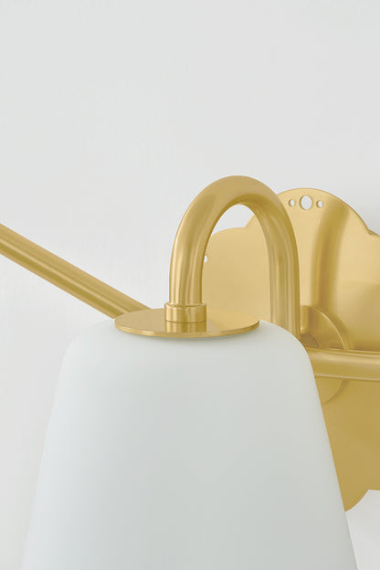 Mitzi by Hudson Valley Lighting Leonella 3-Light Vanity Light in Aged Brass, detail view 10