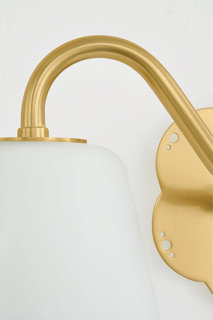 Mitzi by Hudson Valley Lighting Leonella 2-Light Vanity Light in Aged Brass, detail view 12