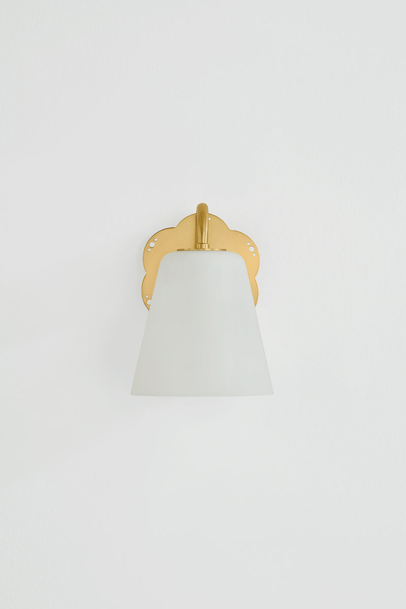 Mitzi by Hudson Valley Lighting Leonella 1-Light Vanity Light in Aged Brass, detail view 2