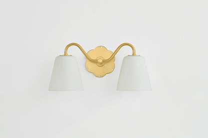 Mitzi by Hudson Valley Lighting Leonella 2-Light Vanity Light in Aged Brass, detail view 2