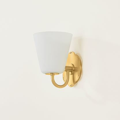 Mitzi by Hudson Valley Lighting Leonella 1-Light Vanity Light in Aged Brass, detail view 3
