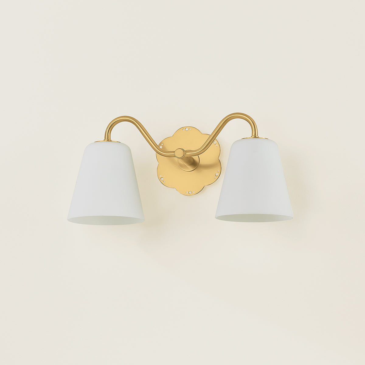 Mitzi by Hudson Valley Lighting Leonella 2-Light Vanity Light in Aged Brass, detail view 4
