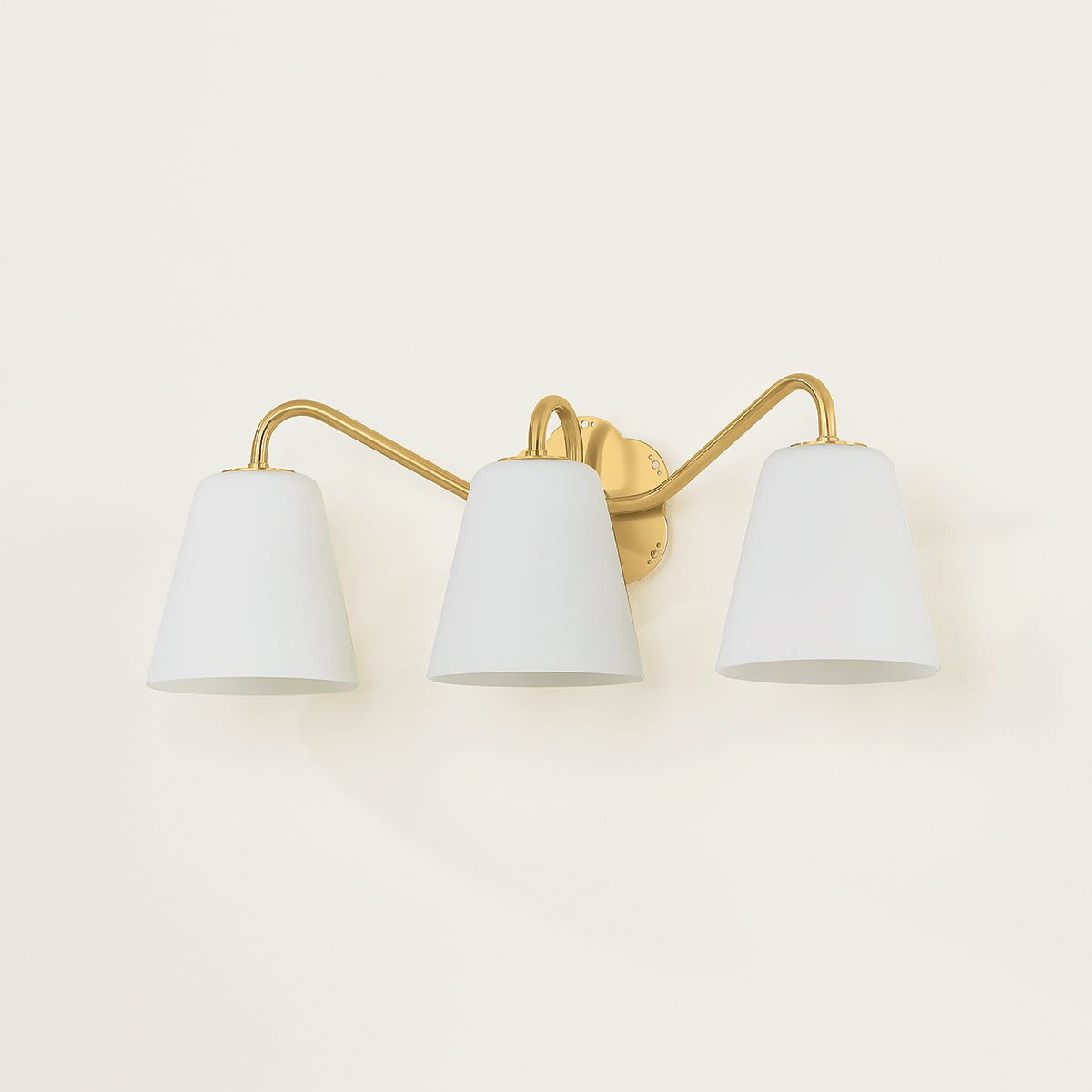 Mitzi by Hudson Valley Lighting Leonella 3-Light Vanity Light in Aged Brass, detail view 4