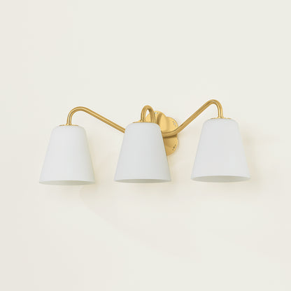 Mitzi by Hudson Valley Lighting Leonella 3-Light Vanity Light in Aged Brass, detail view 4