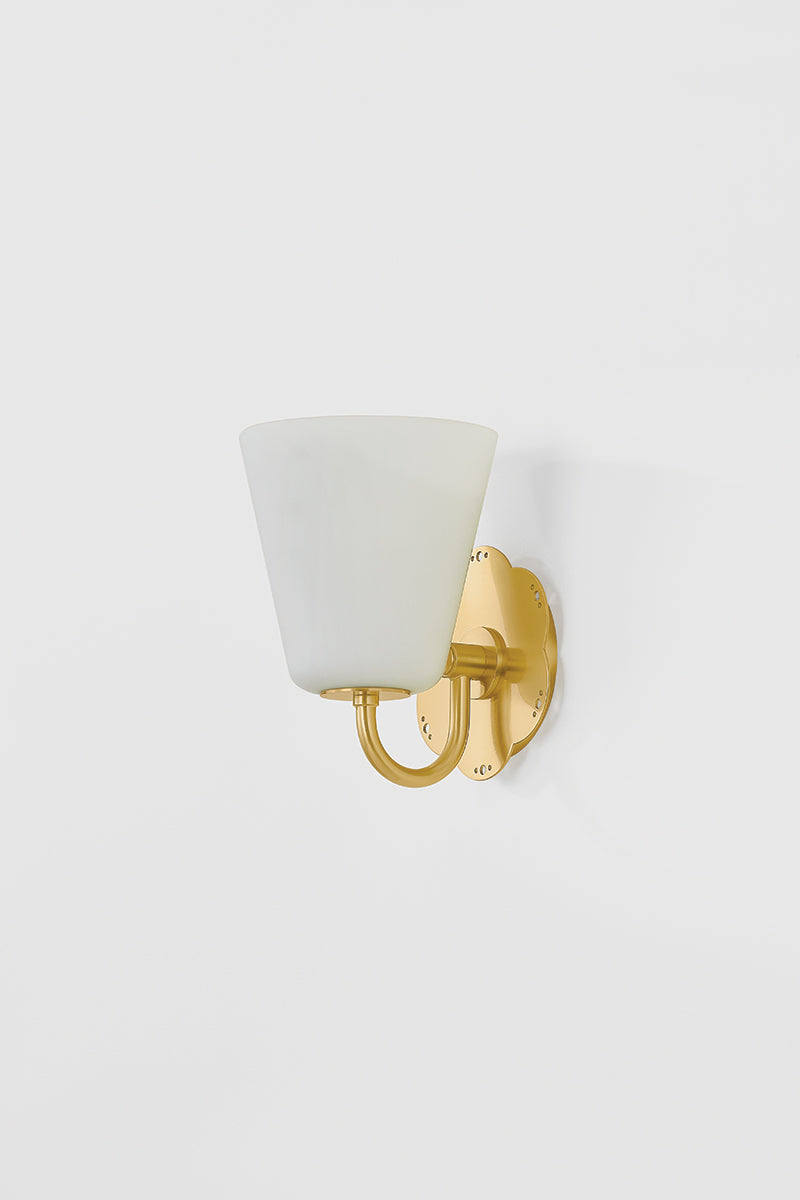 Mitzi by Hudson Valley Lighting Leonella 1-Light Vanity Light in Aged Brass, detail view 5
