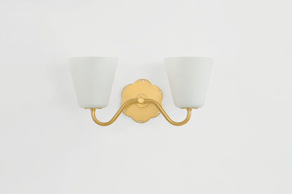 Mitzi by Hudson Valley Lighting Leonella 2-Light Vanity Light in Aged Brass, detail view 5