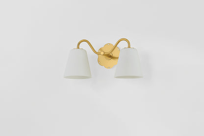 Mitzi by Hudson Valley Lighting Leonella 2-Light Vanity Light in Aged Brass, detail view 6
