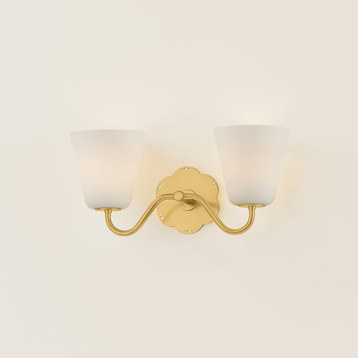 Mitzi by Hudson Valley Lighting Leonella 2-Light Vanity Light in Aged Brass, detail view 7