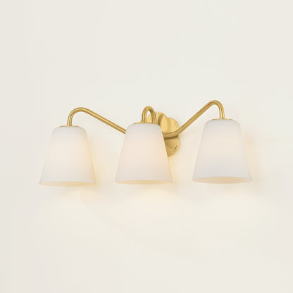 Mitzi by Hudson Valley Lighting Leonella 3-Light Vanity Light in Aged Brass, detail view 7