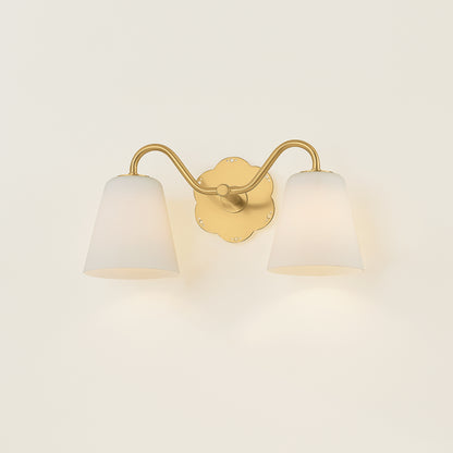 Mitzi by Hudson Valley Lighting Leonella 2-Light Vanity Light in Aged Brass, detail view 8