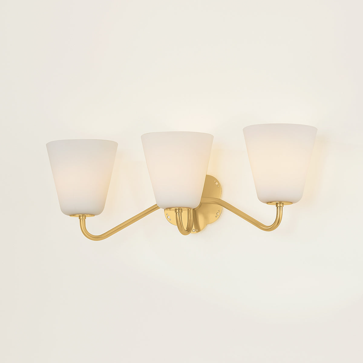 Mitzi by Hudson Valley Lighting Leonella 3-Light Vanity Light in Aged Brass, detail view 8