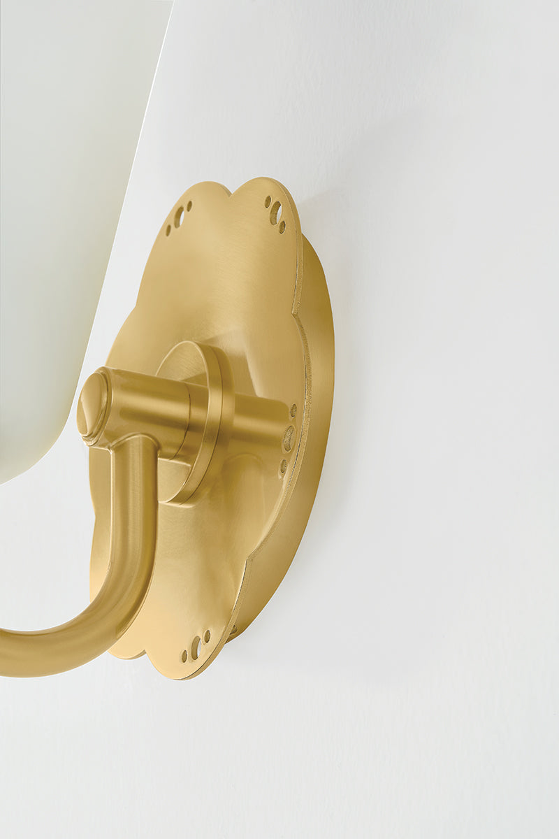 Mitzi by Hudson Valley Lighting Leonella 1-Light Vanity Light in Aged Brass, detail view 9