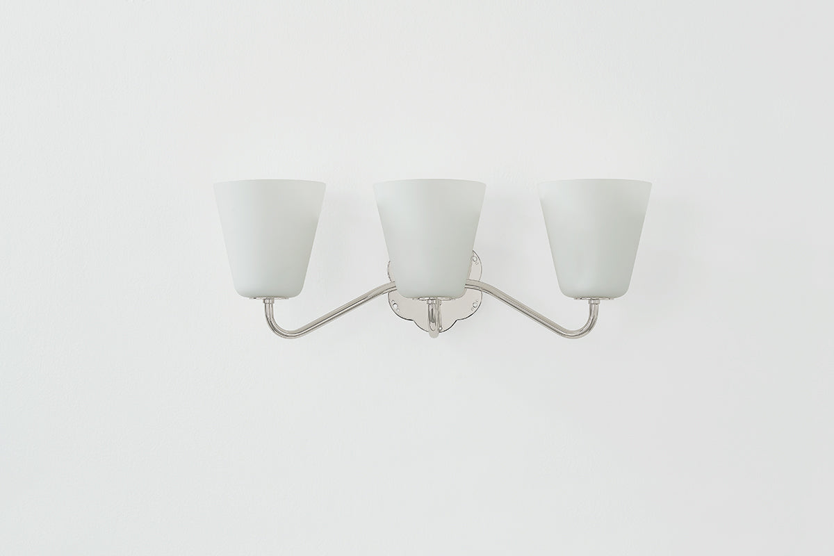 Mitzi by Hudson Valley Lighting Leonella 3-Light Vanity Light in Polished Nickel, detail view 1