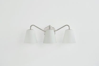 Mitzi by Hudson Valley Lighting Leonella 3-Light Vanity Light in Polished Nickel, detail view 2