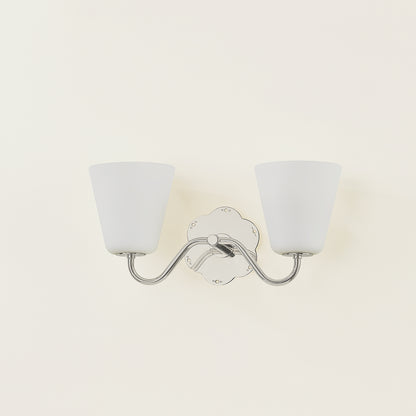 Mitzi by Hudson Valley Lighting Leonella 2-Light Vanity Light in Polished Nickel, detail view 3