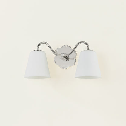 Mitzi by Hudson Valley Lighting Leonella 2-Light Vanity Light in Polished Nickel, detail view 4