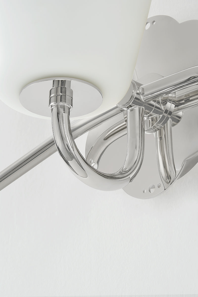 Mitzi by Hudson Valley Lighting Leonella 3-Light Vanity Light in Polished Nickel, detail view 5
