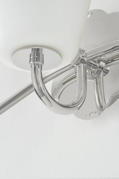 Mitzi by Hudson Valley Lighting Leonella 3-Light Vanity Light in Polished Nickel, detail view 5